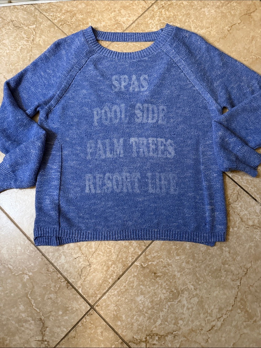 Women's V-Neck Sweater - Blue Crewneck Pullover